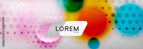 Background abstract - blurred dotted color circle shape, techno bubbles