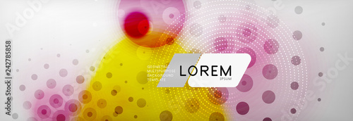 Background abstract - blurred dotted color circle shape, techno bubbles