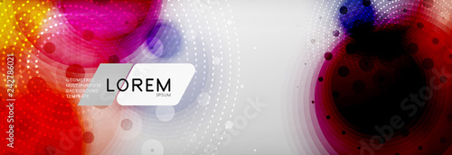 Background abstract - blurred dotted color circle shape, techno bubbles
