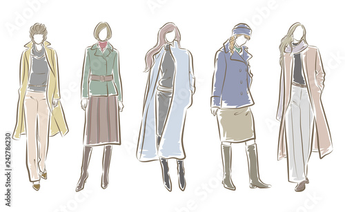 女性のファッションイラスト