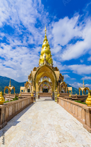 Big Main Pagoda in Wat Phra That Pha Son Kaew temple at Phetchabun Thailand © nipastock