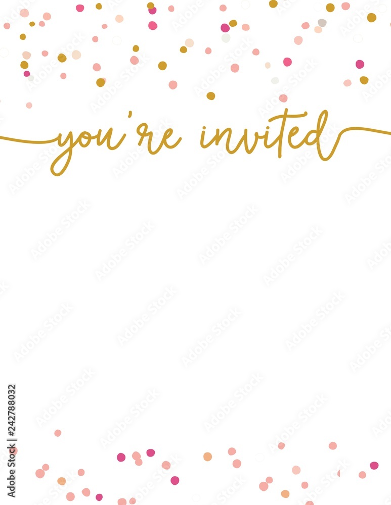 Cute Party Invitation Template. You're Invited Party Invitation Background,  Printable Invite Stock Illustration | Adobe Stock