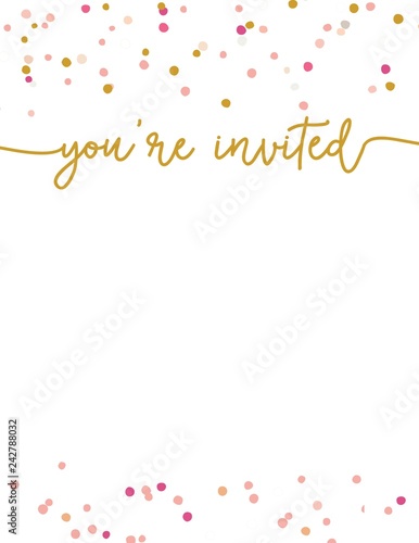 Cute Party Invitation Template. You're Invited Party Invitation Background, Printable Invite