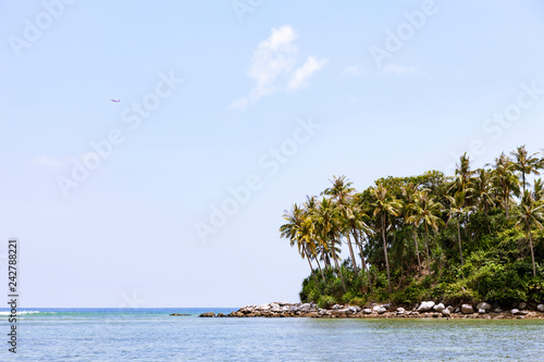 small tropical island with sky and clouds in summer season at phuket thailand