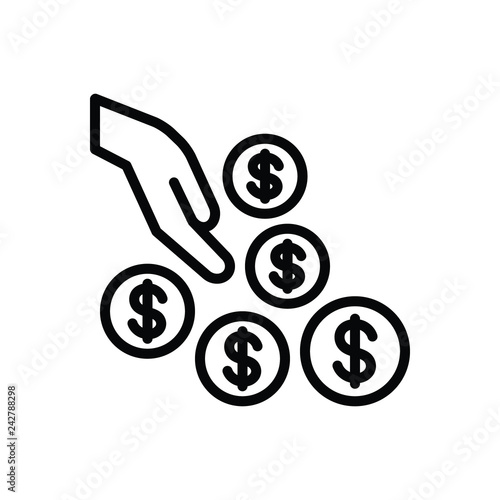 Black line icon for generous 