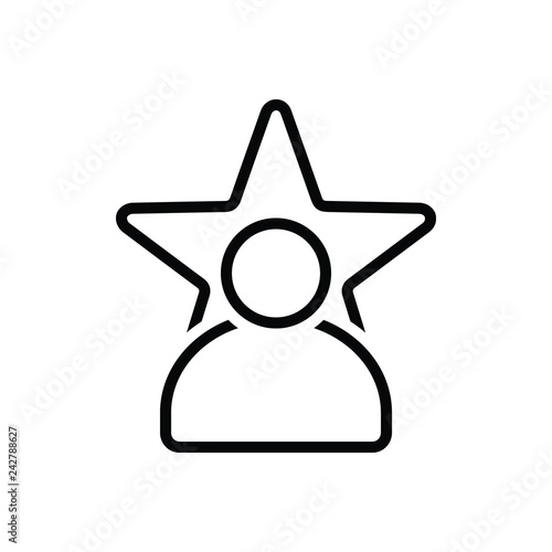 Black line icon for celebrity 