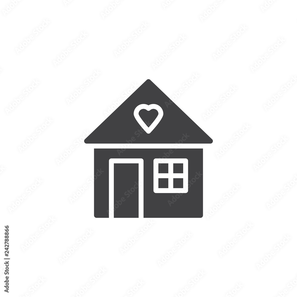 House with heart vector icon. filled flat sign for mobile concept and web design. Love home simple solid icon. Symbol, logo illustration. Pixel perfect vector graphics House with heart vector icon. filled flat sign for mobile concept and web design. Love home simple solid icon. Symbol, logo illustration. Pixel perfect vector graphics