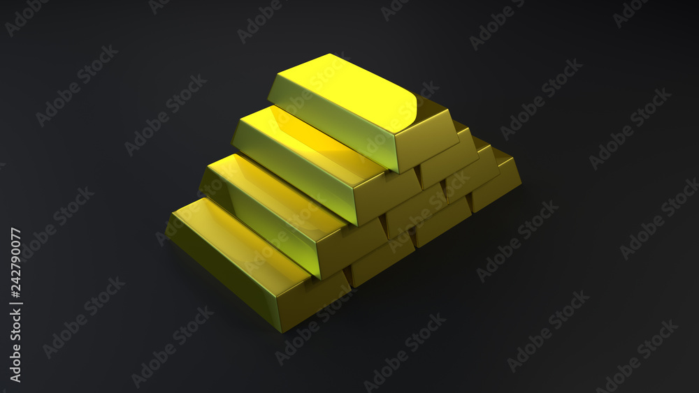 3D Gold Bars, Precious Metals (3D Rendering) 3D Gold Bars, Precious Metals (3D Rendering)