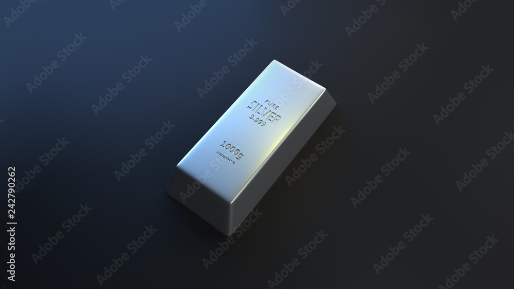 3D Silver Bar, Precious Metals (3D Rendering) 3D Silver Bar, Precious Metals (3D Rendering)