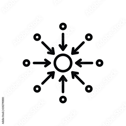 Black line icon for centralized 