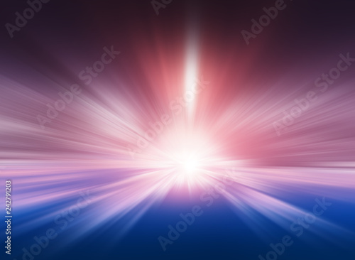 Centered pink and blue motion blur teleportation background photo