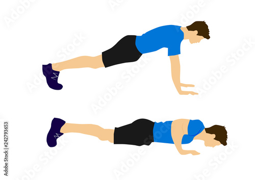 Fitness exercise motivation man - push up