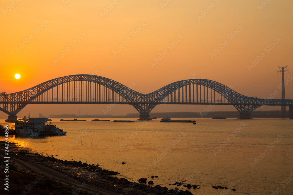 Naklejka premium Nanjing Dashengguan Yangtze River Bridge