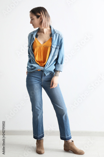 Beautiful stylish young wom...