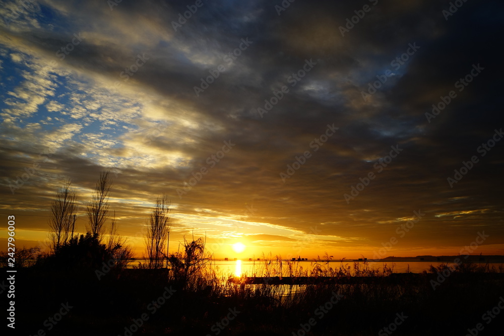 Naklejka premium 霞ヶ浦の夕景
