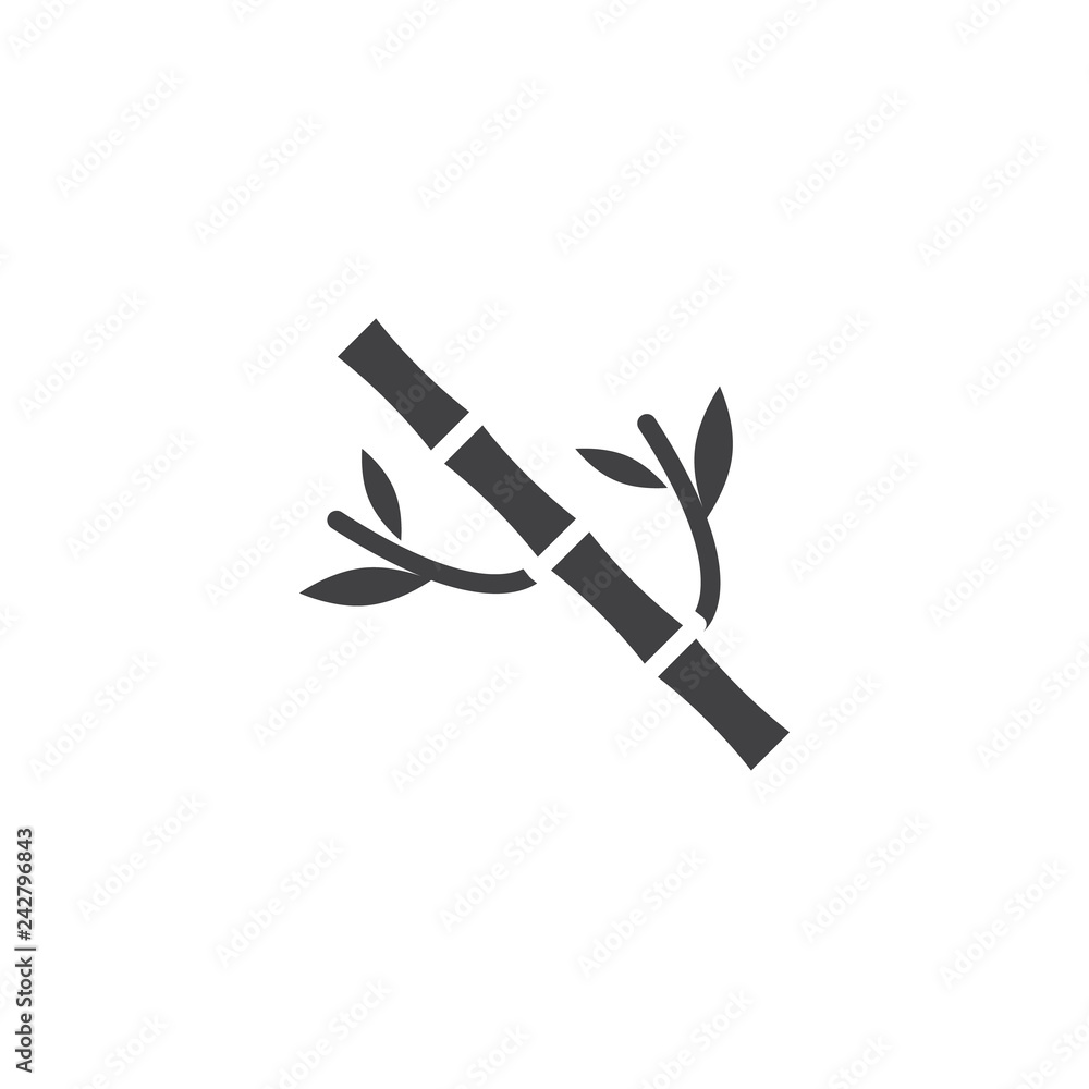 Bamboo tree with leaves vector icon. filled flat sign for mobile concept and web design. Branch of bamboo simple solid icon. Symbol, logo illustration. Pixel perfect vector graphics Bamboo tree with leaves vector icon. filled flat sign for mobile concept and web design. Branch of bamboo simple solid icon. Symbol, logo illustration. Pixel perfect vector graphics