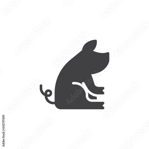 Chinese zodiac Pig vector icon. filled flat sign for mobile concept and web design. Chinese year of pig simple solid icon. Symbol, logo illustration. Pixel perfect vector graphics