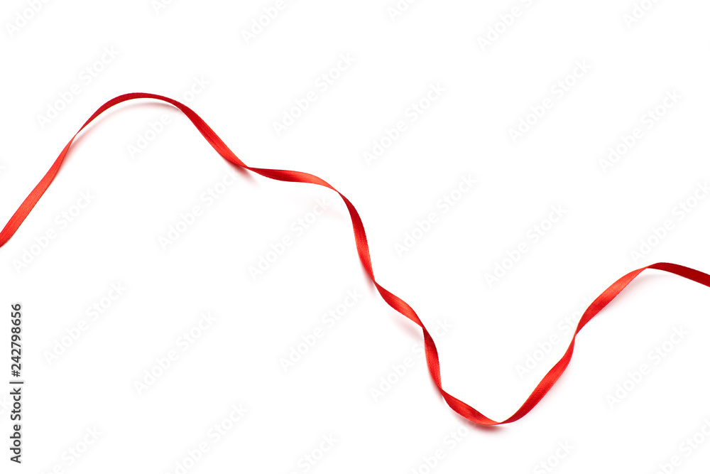 red satin ribbon isolated on white backgroun red satin ribbon isolated on white backgroun
