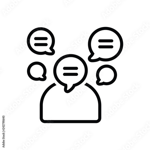 Quadro su tela Black line icon for talkative