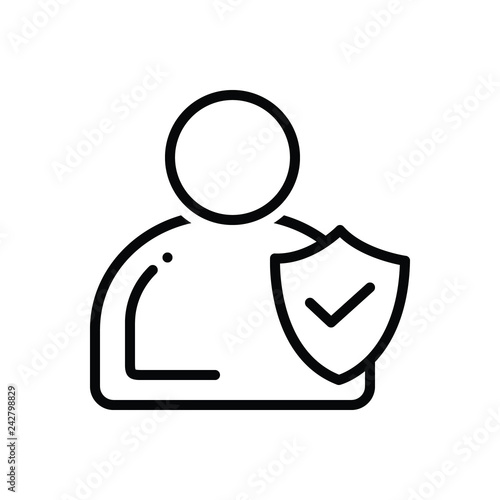 Black line icon for integrity  