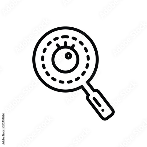 Black line icon for observant 