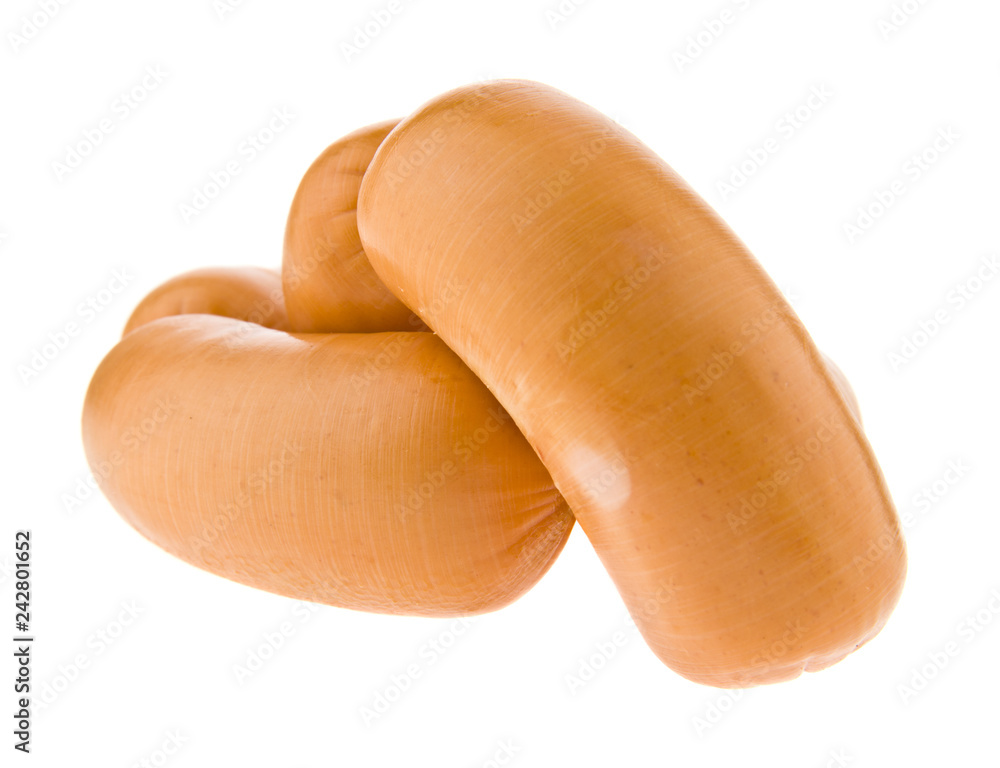 sausages isolated on white background sausages isolated on white background