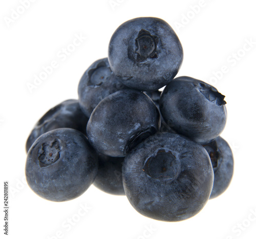 food with fresh organic blueberries isolated on white background