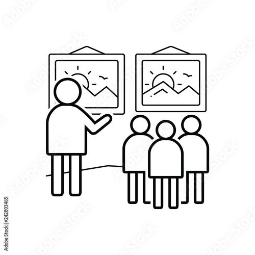 Black line icon for art