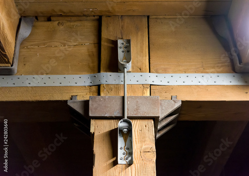 seismic bracing straps on old wood building 6