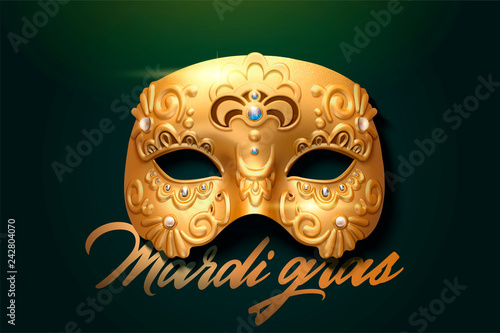 Mardi gras exquisite golden mask