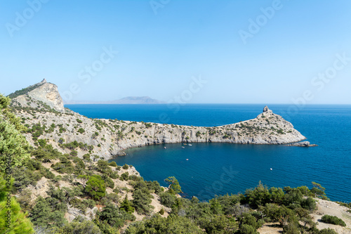 View of the Crimean coast. The view from the mountains on the Novyi Svet, a Cape Kapchik.