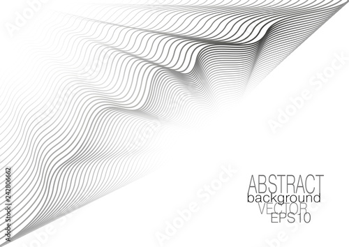 Cover layout, monochrome line art pattern. Striped design, squiggle black lines on white background. Vector abstract template for leaflet, flyer, book, poster, presentation. EPS10 illustration