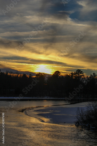 Dramatic Sunset over the Wisconsin River © rick