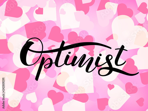 Optimist lettering for clothing or poster. Vector illustration