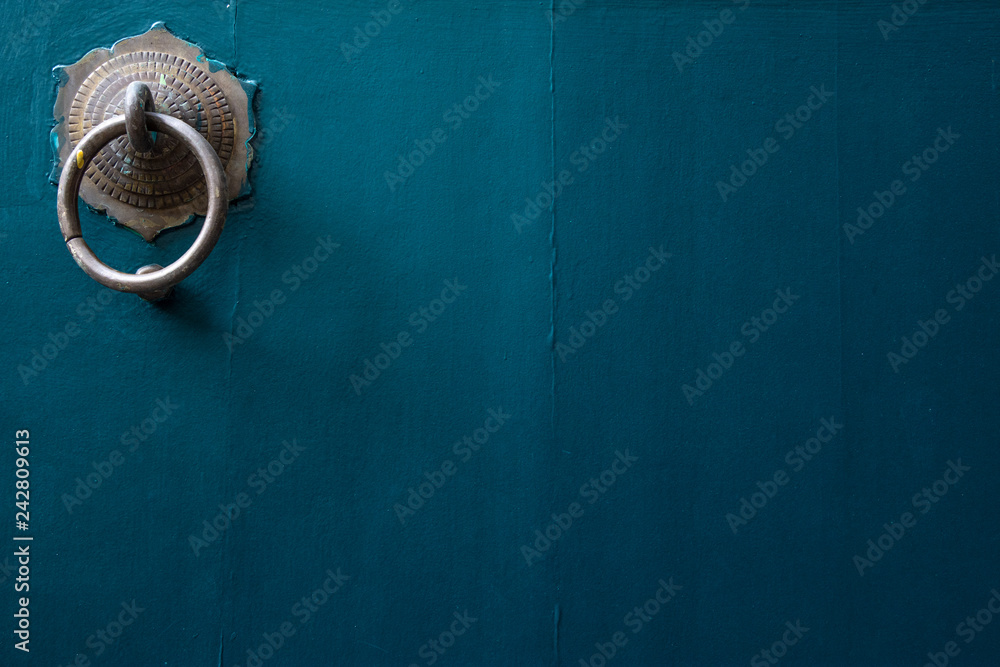Close up beautiful traditional blue door background. Close up beautiful traditional blue door background.