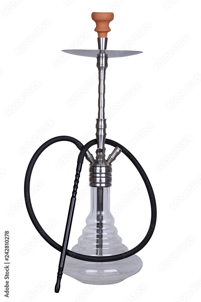 Hookah tall with a thin body with a black hose