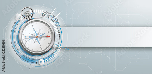 Compass Construction Circuit Board Banner