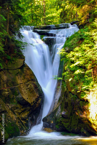 Waterfall Szklarka Giant Mountains (Karkonosze, Riesengebirge), Poland photo