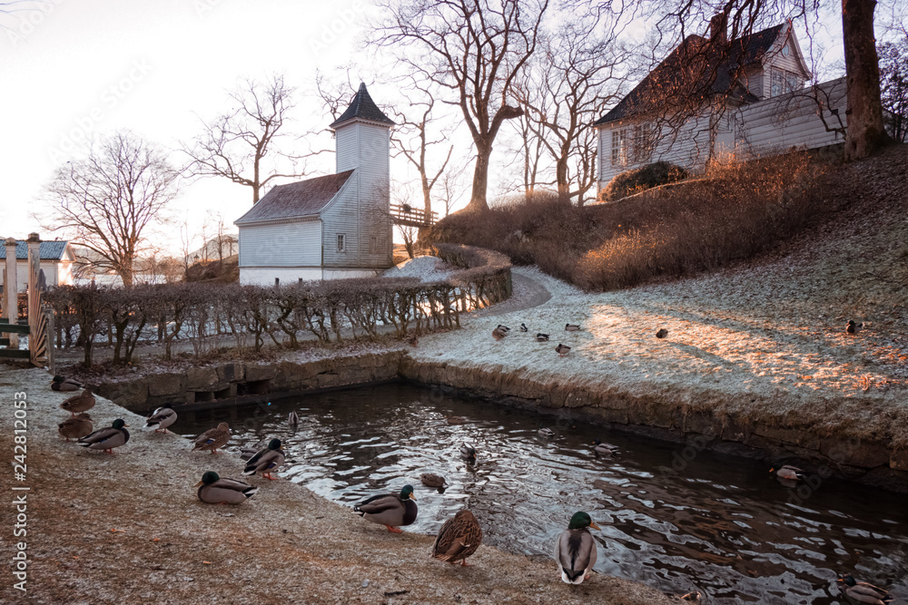 The open air museum Gamle Bergen, Norway