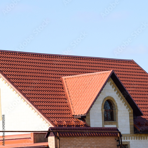 House with a roof made of metal sheets