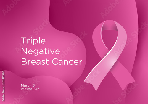 Triple Negative Breast Cancer TNBC awareness day in March 3. Pink ribbon Cancer Awareness Products.
