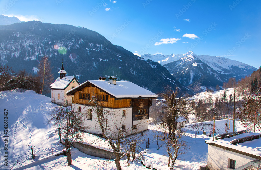 Landscape countryside, Swiss alps. winter time Landscape countryside, Swiss alps. winter time