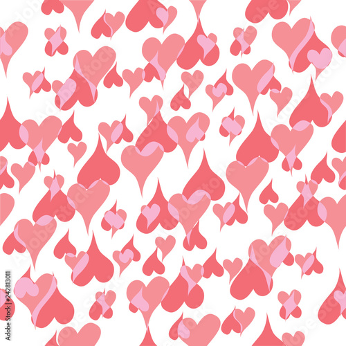 Beautiful banner for wallpaper design. Vector cute romantic cartoon hearts seamless pattern background. Hearts valentine pattern. 