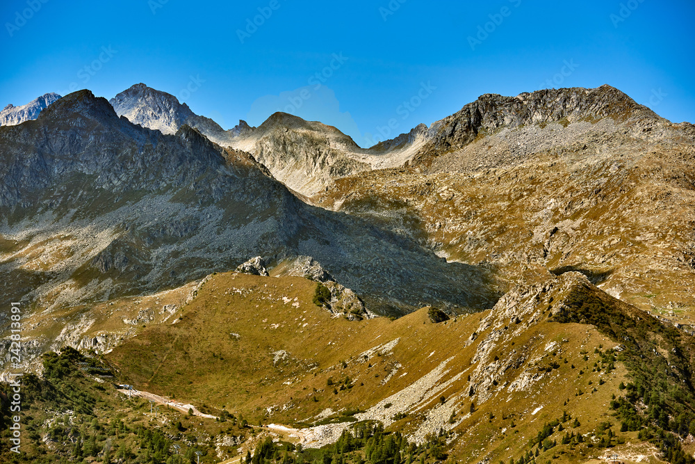 Mountains around Madonna di Campiglio Madonna di Campiglio in the summertime, Italy,Northern & Central Brenta mountain groups ,Western Dolomites, Trentino-Alto Adige, Italy