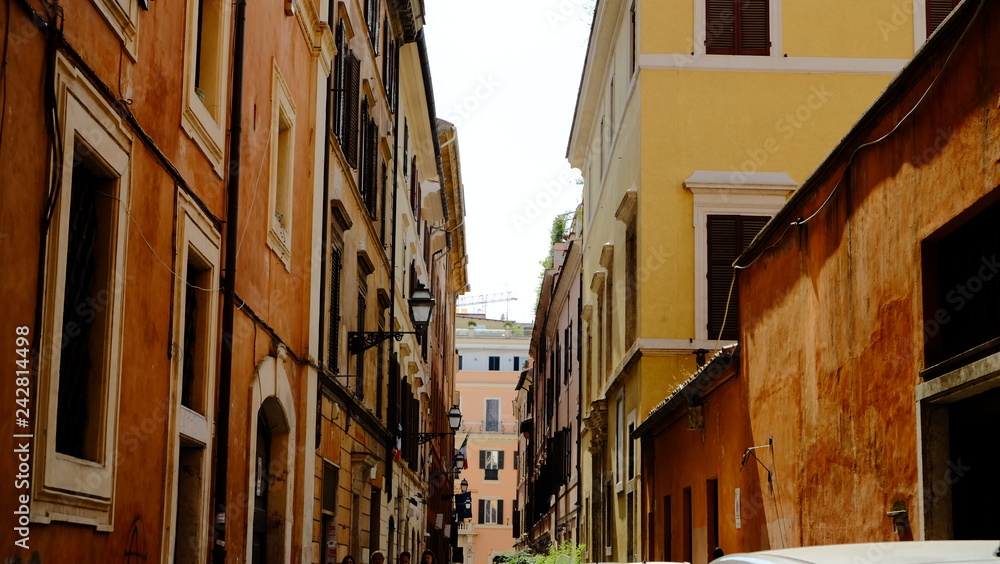 narrow street in rome italy