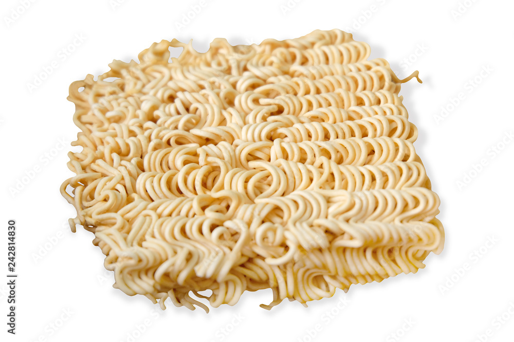 Dry instant noodles in the bowl Dry instant noodles in the bowl