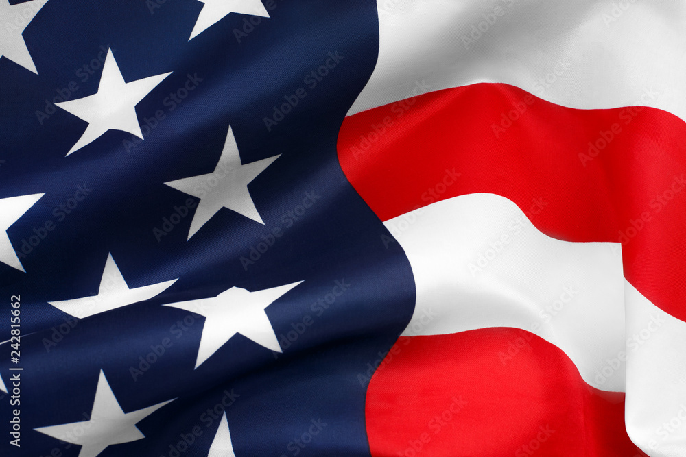 Close-up of waving American flag Close-up of waving American flag