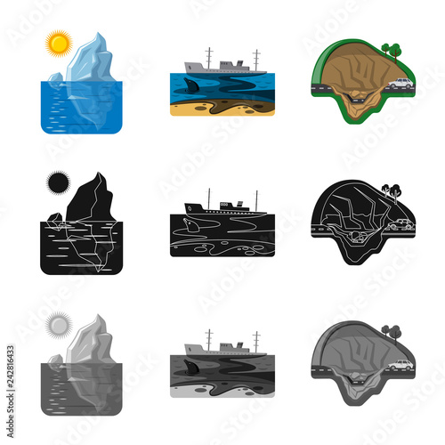 vector design of natural and disaster sign. Collection of natural and risk stock symbol for web.
