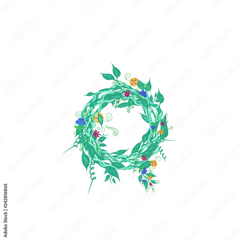 Obraz premium Spring Floral Whimsical Wreath 