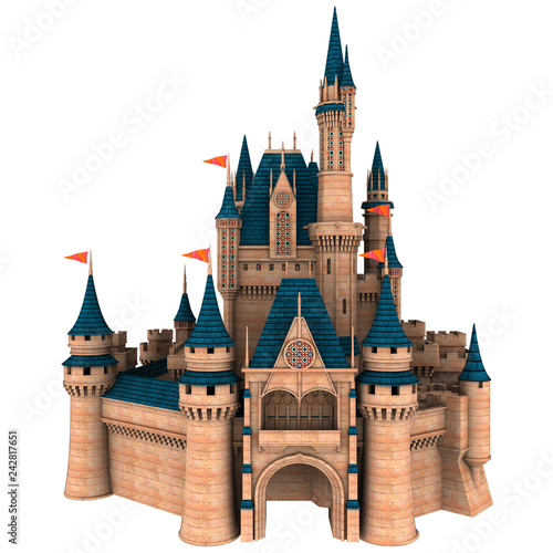 Fotografie Fantasy fairy tale castle 3D illustration